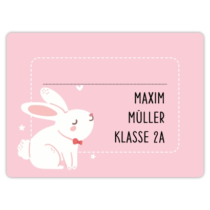 Heftaufkleber I groe Schulaufkleber Hase