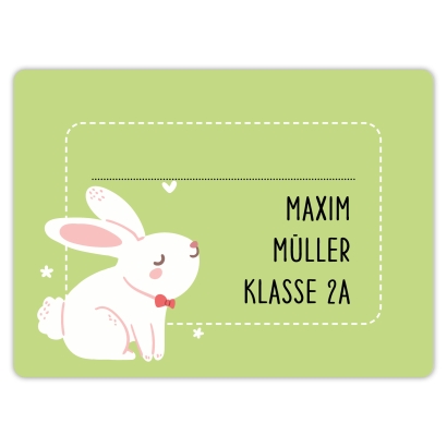 Heftaufkleber I groe Schulaufkleber Hase