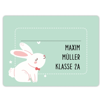 Heftaufkleber I groe Schulaufkleber Hase