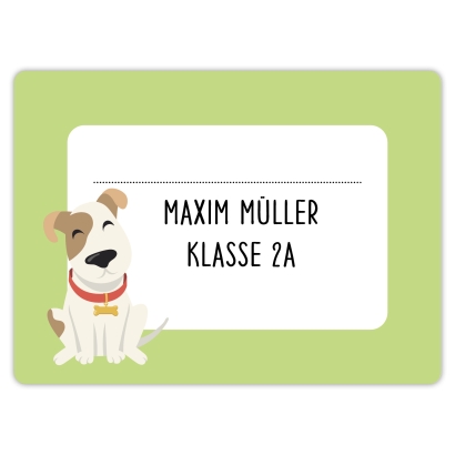 Heftaufkleber I groe Schulaufkleber Hund