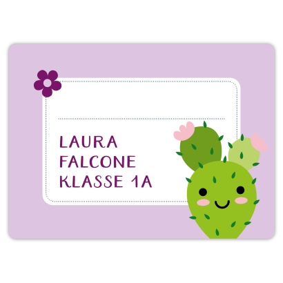 Heftaufkleber I groe Schulaufkleber Kaktus