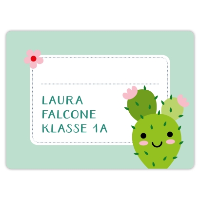 Heftaufkleber I groe Schulaufkleber Kaktus