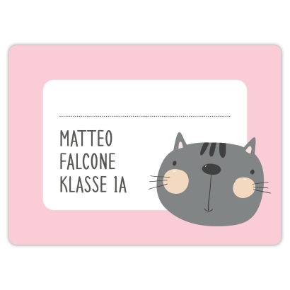 Heftaufkleber I groe Schulaufkleber Katze