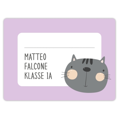 Heftaufkleber I groe Schulaufkleber Katze