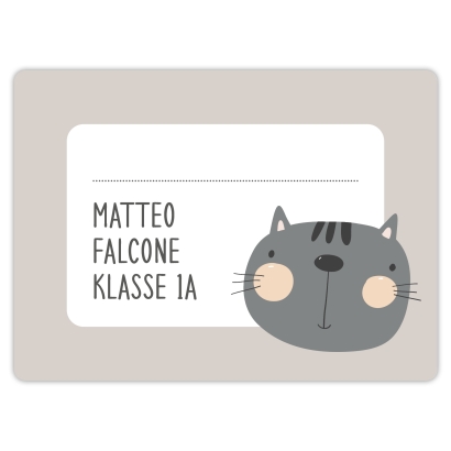 Heftaufkleber I groe Schulaufkleber Katze
