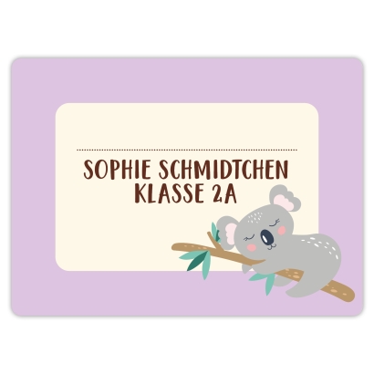 Heftaufkleber I groe Schulaufkleber Koala