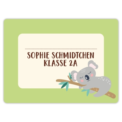 Heftaufkleber I groe Schulaufkleber Koala