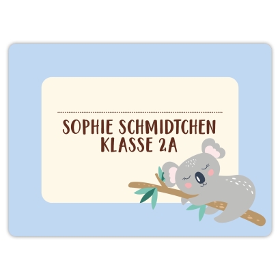 Heftaufkleber I groe Schulaufkleber Koala