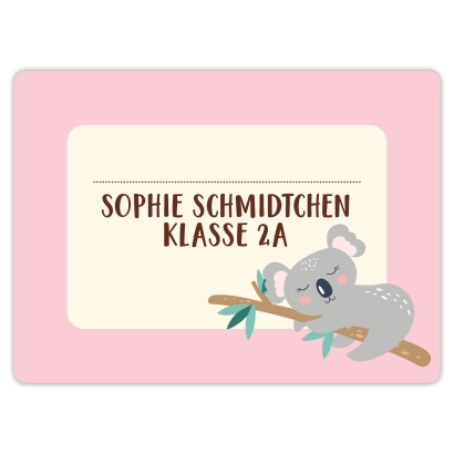 Heftaufkleber I groe Schulaufkleber Koala