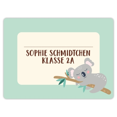 Heftaufkleber I groe Schulaufkleber Koala