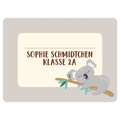 Heftaufkleber I groe Schulaufkleber Koala