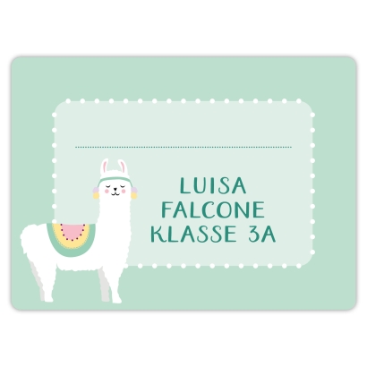 Heftaufkleber I groe Schulaufkleber Lama