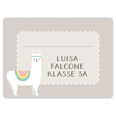 Heftaufkleber I groe Schulaufkleber Lama