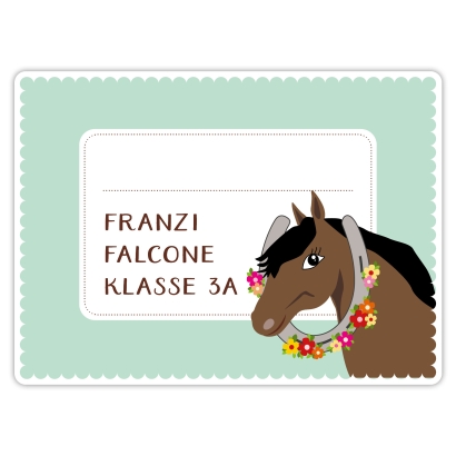 Heftaufkleber I groe Schulaufkleber Pferd