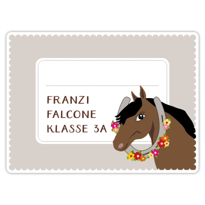 Heftaufkleber I groe Schulaufkleber Pferd