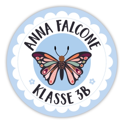 Schulaufkleber I Namensaufkleber fr die Schule Schmetterling