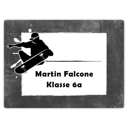 Heftaufkleber I groe Schulaufkleber Skater
