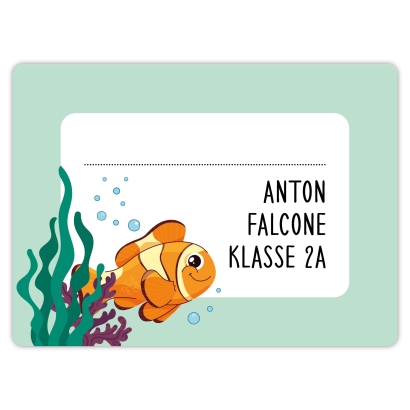 Heftaufkleber I groe Schulaufkleber Fisch