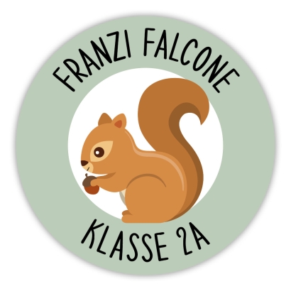 Schulaufkleber I Namensaufkleber fr die Schule Eichhrnchen