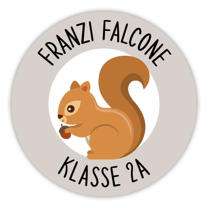 Schulaufkleber I Namensaufkleber fr die Schule Eichhrnchen