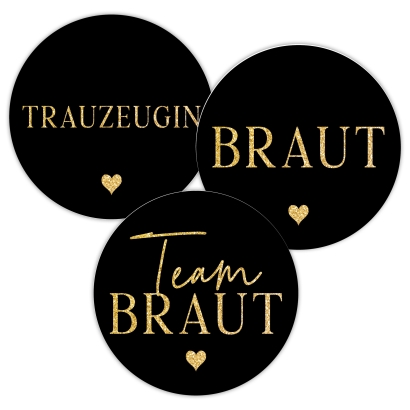 JGA Aufkleber Team Braut modern gold