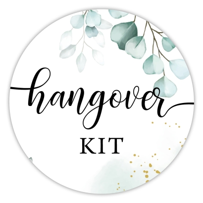 Hochzeitsaufkleber I JGA Aufkleber Hangover Kit eukalyptus