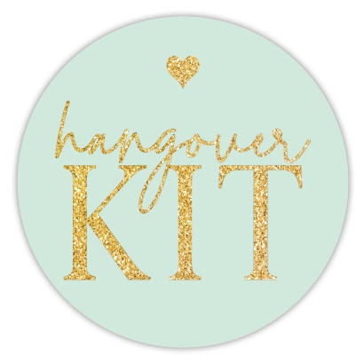 Hochzeitsaufkleber I JGA Aufkleber Hangover Kit modern gold