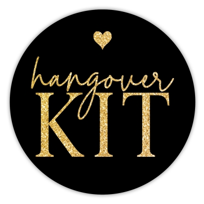 Hochzeitsaufkleber I JGA Aufkleber Hangover Kit modern gold