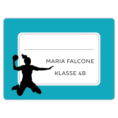 Heftaufkleber I groe Schulaufkleber Handballerin