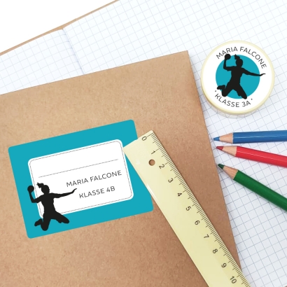 Heftaufkleber I groe Schulaufkleber Handballerin