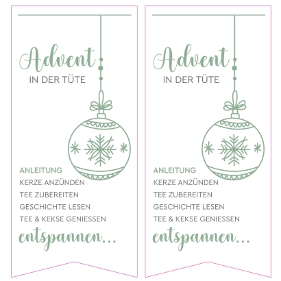 Advent in der Tte I DIY Verpackung 2er Set