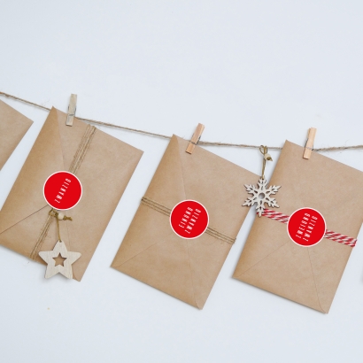Adventskalender Zahlen Aufkleber, sans serif