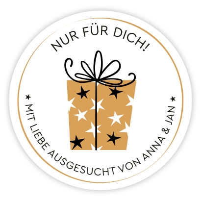 Weihnachtsaufkleber Geschenk fr Dich, personalisiert