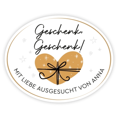 Weihnachtsaufkleber Geschenk fr Dich, personalisiert