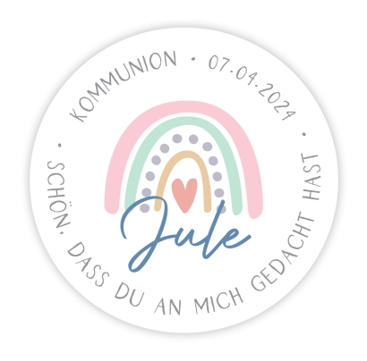 Danke Aufkleber zur Taufe I Kommunion Regenbogen boho