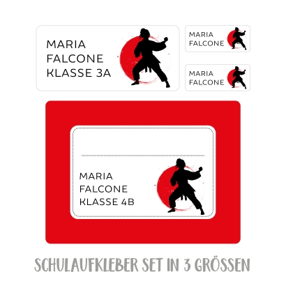 Namensaufkleber Set fr die Schule Judo I Karate I Taekwondo