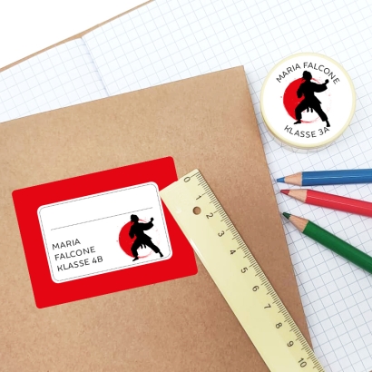 Namensaufkleber Set fr die Schule Judo I Karate I Taekwondo