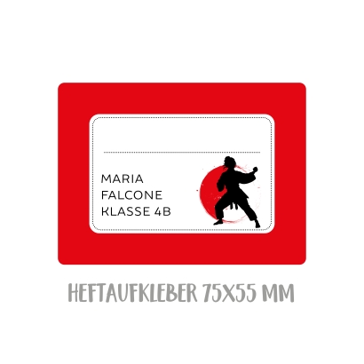 Namensaufkleber Set fr die Schule Judo I Karate I Taekwondo