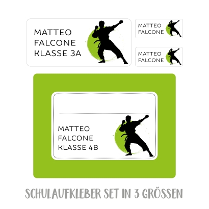Namensaufkleber Set fr die Schule Judo I Karate I Taekwondo Jun