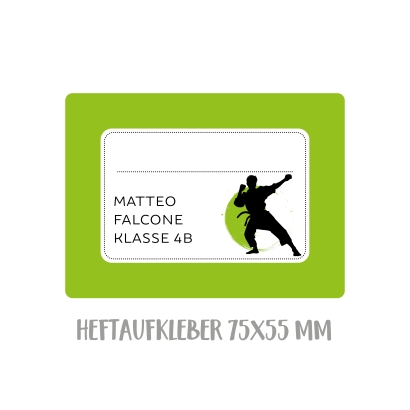 Namensaufkleber Set fr die Schule Judo I Karate I Taekwondo Jun