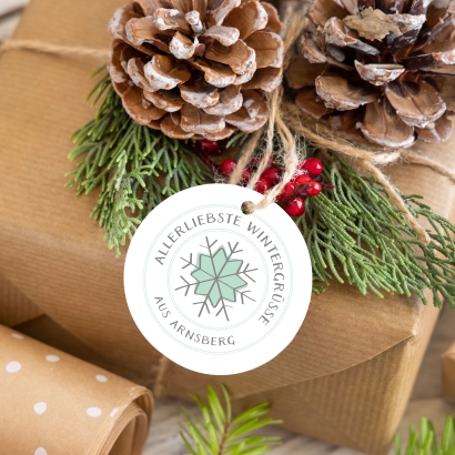 Weihnachtsaufkleber Eisflocke