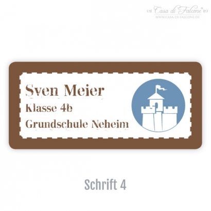 Eckige Aufkleber Ritterburg