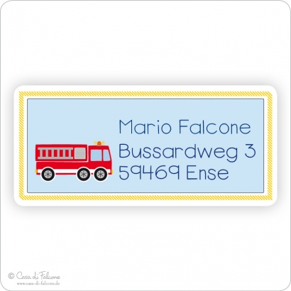 Eckige Aufkleber Feuerwehrauto