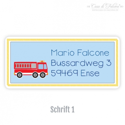 Eckige Aufkleber Feuerwehrauto