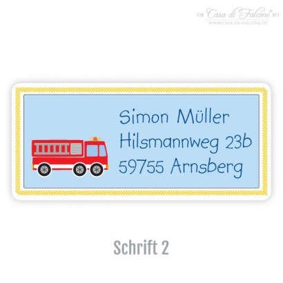 Eckige Aufkleber Feuerwehrauto