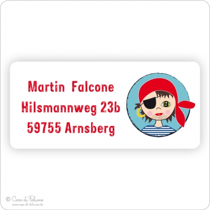 Eckige Aufkleber Piratenjunge