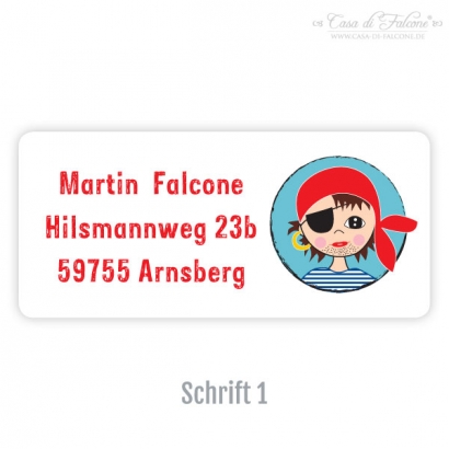 Eckige Aufkleber Piratenjunge