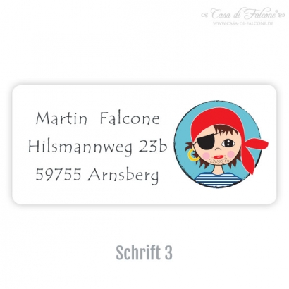 Eckige Aufkleber Piratenjunge