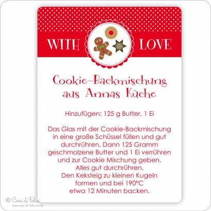 Aufkleber fr Backmischungen X-Mas