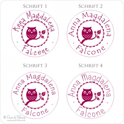 Namensstempel Eule